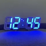 Digitale Led-wanduhr Mit Blau-weißem Licht, Einstellbarer Helligkeit, Großer Temperaturanzeige, 3d-wohnzimmeruhr, Grenzüberschreitender Digitaluhr