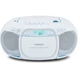 Medion E66476 Stereo Sound System (Boombox, CD-Player, MP3, Kassette, tragbarer Kassettenspieler für Kinder, UKW Radio, AUX, Kopfhörer, Netz & Batterie) blau,