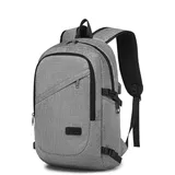KONO Business Laptop Rucksack Anti-Diebstahl mit USB-Ladepot, Wasserdichter Herren & Damen Rucksack für Arbeit, Reise, College (Grau, 15,6 Zoll)