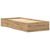 vidaXL Bettrahmen Artisan-Eiche 100 x 200 cm Holzwerkstoff, 3333982