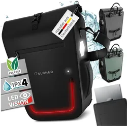 ELONEO Fahrradtasche für Laptop wasserdicht mit LED, 25L