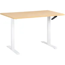 Beliani Schreibtisch Hellbraun u. Weiß Melamin 120x60 cm Manuell Höhenverstellbar Rechteckig mit Kurbel Metallgestell Modern Büro Steh-sitz Stehtisch