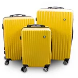 17072/ Trolley Reisekofferset 3-teilig Hartschalenkoffer Teleskopgriff Gelb