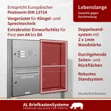 AL Briefkastensysteme 2er Edelstahl Briefkasten Standanlage Freistehend mit Klingel