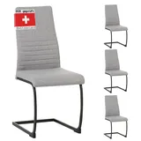Albatros Freischwinger Stuhl Turano Stoff grau 4er Set