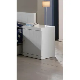 Vipack VIPACK, weiß, B:44cm H:55cm T:40cm, Schränke, Nachtschrank, Nachtkonsole rechts oder links anstellbar, mit 1 Drehtür, Ausf. Weiß