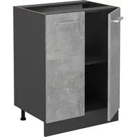 Vicco Küchenunterschrank R-Line, Beton/Anthrazit, 60 cm ohne Arbeitsplatte