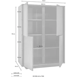 INOSIGN Highboard »Carrara« grifflos grau
