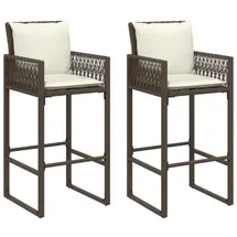 vidaXL Garten-Barhocker mit Kissen 2 St. 0 x 0 x 0 cm braun