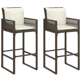 vidaXL Garten-Barhocker mit Kissen 2 St. 0 x 0 x 0 cm braun