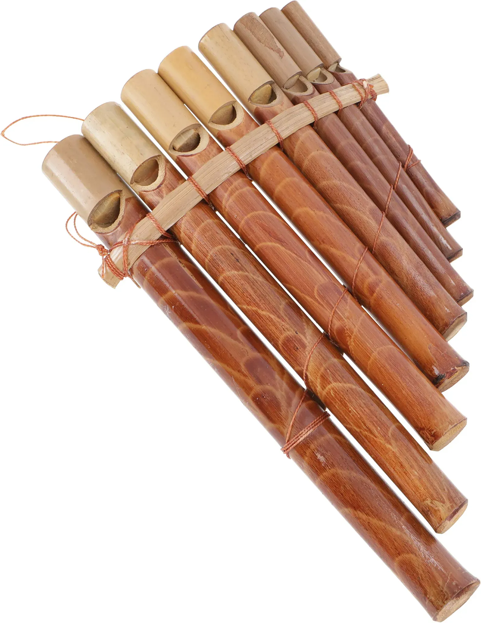 GURU SHOP Musikinstrument aus Holz, Handgearbeitete Pfeife - Panflöte, Braun, 20x12x1 cm, Musikinstrumente
