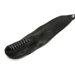 Fashiongirl Pferdeschwanz Haar Extensions m/ Spange #1 Schwartz - Glatt Haarextensions   