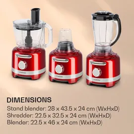 Klarstein Luca Multifunktionsmixer 1000 W Rot