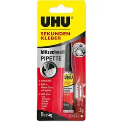 UHU Sekundenkleber blitzschnell PIPETTE, 3 g