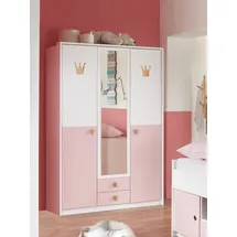 WIMEX Drehtürenschrank Cindy 2 139 x 199 x 58 cm Weiß/Rosa