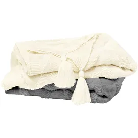Primera Kuscheldecke Boho Tagesdecke 130 x 170 cm Grau