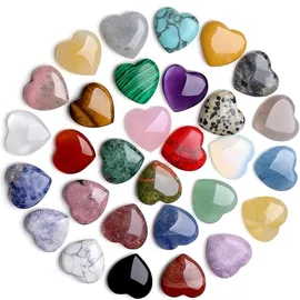 luxuskollektion 30 Herz Kristall Edelsteine Heilstein Chakra Meditation