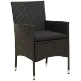 vidaXL Gartenstuhl 60 x 60 x 88 cm schwarz 2 St.