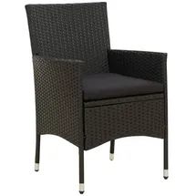 vidaXL Gartenstuhl 60 x 60 x 88 cm schwarz 2 St.