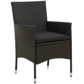 vidaXL Gartenstuhl 60 x 60 x 88 cm schwarz 2 St.