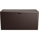 Gartenbox Gartenkiste Auflagenbox Braun mit Rollen 277 L 20kg