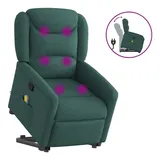 vidaXL Massagesessel mit Aufstehhilfe Dunkelgrün Stoff