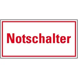 Schild I Hinweisschild Notschalter, Aluminium, 200x100mm