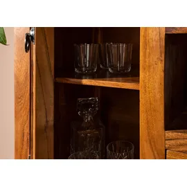 MASSIVMOEBEL24.DE Buffet Akazie 150 x 50 x 200 cm honig lackiert