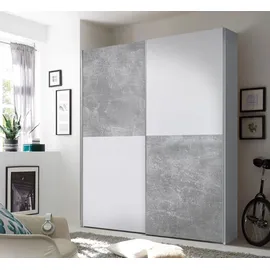 Schwebetürenschrank Puls 170 x 195 x 59 cm Weiß/Grau