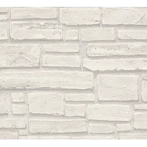 ascreation Vliestapete Best of Wood`n Stone 10,05 m x 0,53 m 300 g Grau/Weiß 662316