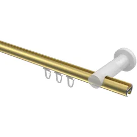 Interdeco GARDINENSTANGE INNENLAUF Platon Elanto 420 cm (geteilt in 3 x 140 cm), 1-läufig, 20 mm Ø Messing-Optik