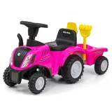 Milly Mally New Holland rosa Milly Mally Traktor-Aufsitztraktor mit Anhänger für Kinder