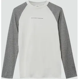 s.Oliver Longsleeve im Colour-Blocking-Stil mit Stickerei-Detail - grau|creme - 146/152