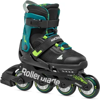 Rollerblade Microblade XT (Rollen: 72mm/80A, Kugellager: SG5) schwarz/petrol/grün Kinder