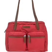 GREENBURRY Schultertasche Nylon 35x24cm "Emily" rot | Rot