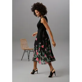 Aniston SELECTED Sommerkleid Floral Schwarz/Rot/Grün 38