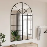 vidaXL Wandspiegel, Schwarz 100x150 cm Gewölbt Eisen