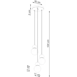 Sollux Pekka 3-flg. 31 cm weiß/naturfarbenes Holz