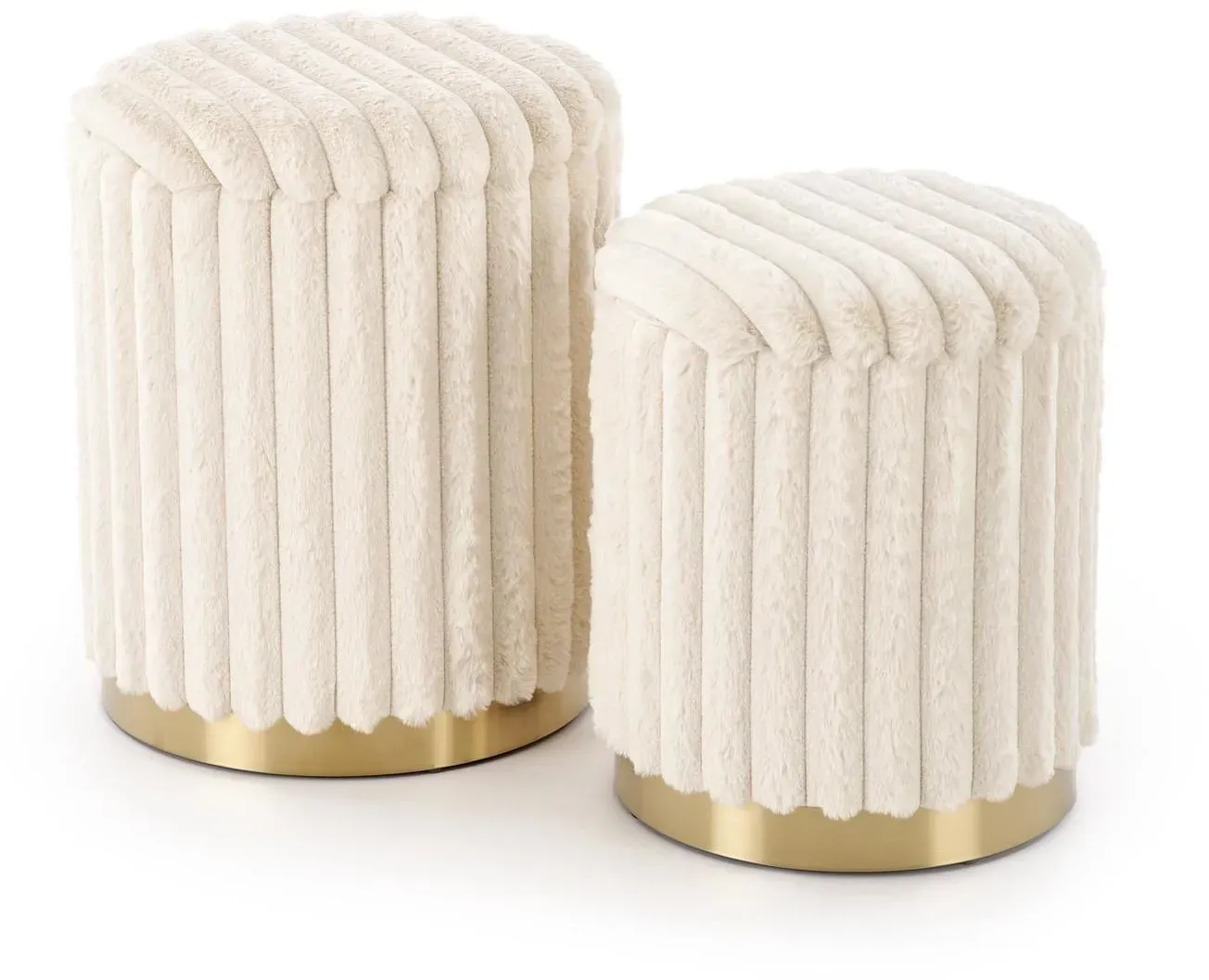 POUF-SET der gepolsterten AUREA Creme