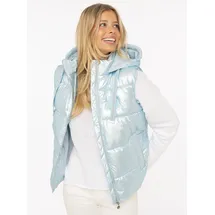 Zwillingsherz Steppweste "Zwillingsherz", Damen, Gr. S, hellblau, Web, Obermaterial: 100% Nylon, Glitzerstreifen, glänzend, unifarben, hüftbedeckend, ohne Ausschnitt, Westen Steppweste, Frontreißverschluß, Kapuze, seitlichen Taschen