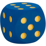 VOLLEY Spielwürfel Schaumstoffwürfel Softwürfel Augenwürfel unbeschichtet, 16 cm, Blau