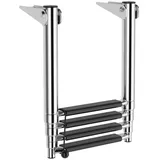 COSTWAY Poolleiter, 4 stufig, 40,5-115,5cm verstellbar, bis 227kg, klappbar silberfarben