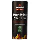 Kamino Flam Kamino-Flam Anzündsticks - 120 Anzünder in handlichen Dose - Feuersticks brennen 5-6 Minuten - Anzündscheit für Grill / Kamin / Ofen - Anzündbrikettsticks geruchlos & ökologisch - Kaminanzünder