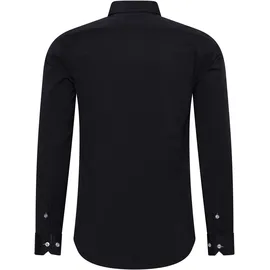 RUSTY NEAL Langarmhemd RUSTY NEAL, Herren, Gr. 4XL, EURO-Größen, schwarz (schwarz, grau), 60% Baumwolle, 37% Polyester, 3% Elasthan, unifarben, Hemden, mit Krawatte