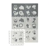 Relaxdays Puzzlematte Tiere Anthrazit,Weiß,Grau