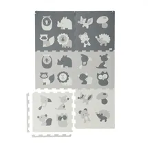 Relaxdays Puzzlematte Tiere Anthrazit,Weiß,Grau