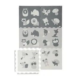 Relaxdays Puzzlematte Tiere Anthrazit,Weiß,Grau