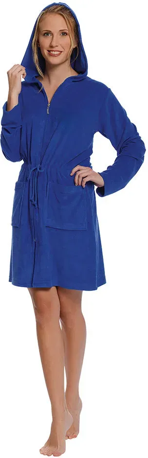 wewo fashion Damen Kapuzenmantel 031 mit Reißverschluss M | royal - blau