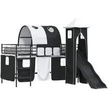 vidaXL Kinderloftbett Schwarz 99,5 x 200 cm Metall
