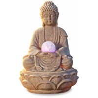 pajoma Zimmerbrunnen Buddha "Lotus" mit LED Kugel, Höhe 30 cm